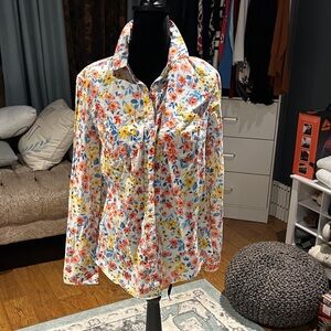 St. John's Bay Colorful Floral Button Down Shirt